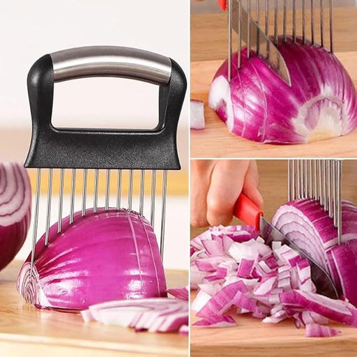 Soporte para cebollas, cortador de cebolla de acero inoxidable, para patatas, tomates, limones, aguacates - Quierox - Tienda Online