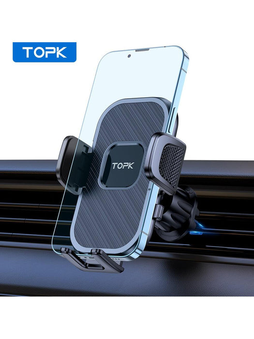 Soporte para teléfono de coche TOPK para rejilla de ventilación, con gancho y rotación de 360° - Quierox - Tienda Online
