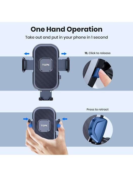 Soporte para teléfono de coche TOPK para rejilla de ventilación, con gancho y rotación de 360° - Quierox - Tienda Online
