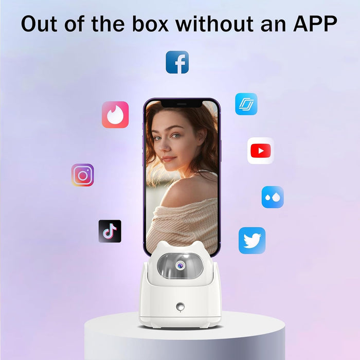 Soporte para teléfono móvil seguimiento facial automático, rotación de 360 - Quierox - Tienda Online