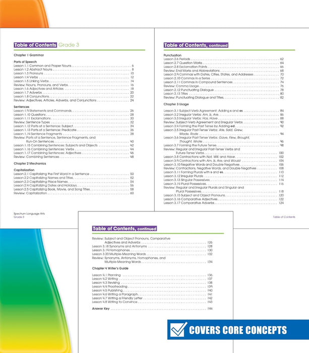 Spectrum Lengua y Literatura, Grado 3, Cuaderno de ejercicios de gramática - Quierox - Tienda Online