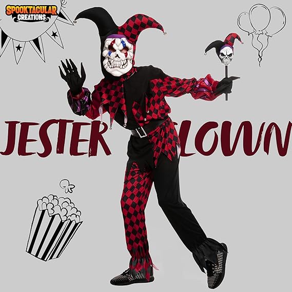 Spooktacular Creations Disfraz de payaso de Halloween con máscara para fiesta - Quierox - Tienda Online