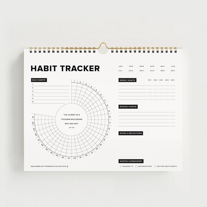 Stay on Track Calendario de pared con seguimiento de hábitos, diario, semanal y mensual - Quierox - Tienda Online