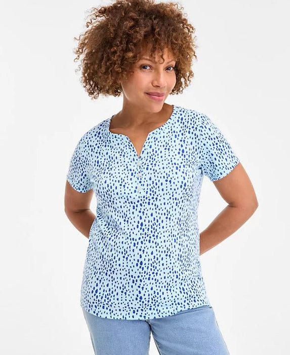 Style & Co - Camiseta Henley de punto de manga corta - Quierox - Tienda Online
