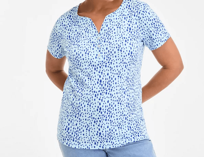 Style & Co - Camiseta Henley de punto de manga corta - Quierox - Tienda Online