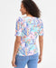 Style & Co Top de manga corta con cuello redondo Petite Iris Dreams - Quierox - Tienda Online