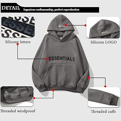 Sudadera con capucha Essentials para hombre y mujer, estilo hip hop urbano - Quierox - Tienda Online
