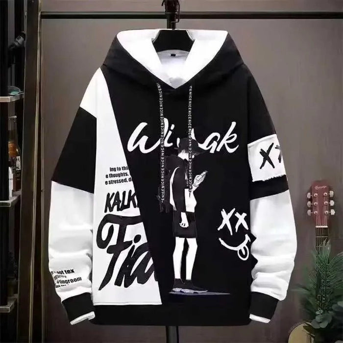 Sudadera con capucha estampada Harajuku para hombre - Sudadera informal con estampado urbano - Quierox - Tienda Online