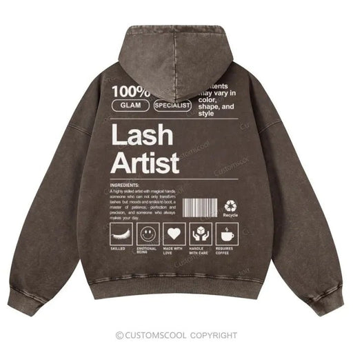 Sudadera con capucha lavada informal Lash Artist Customscool - Quierox - Tienda Online