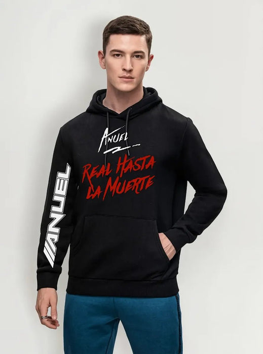 Sudadera con capucha para hombre con Estampado Anuel, Real Hasta La Muerte - Quierox - Tienda Online