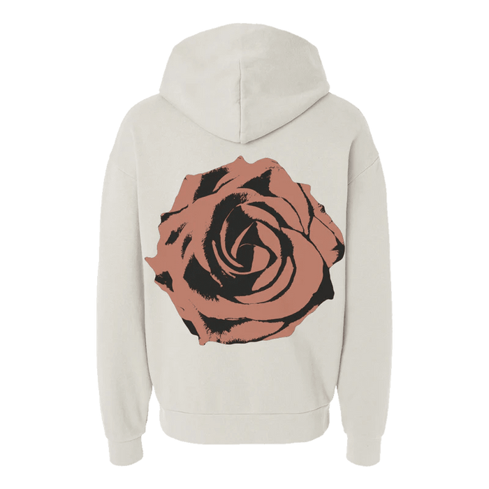 Sudadera con capucha rosa de estilo dramático color marfil - Quierox - Tienda Online