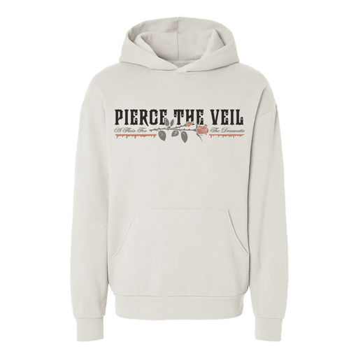Sudadera con capucha rosa de estilo dramático color marfil - Quierox - Tienda Online