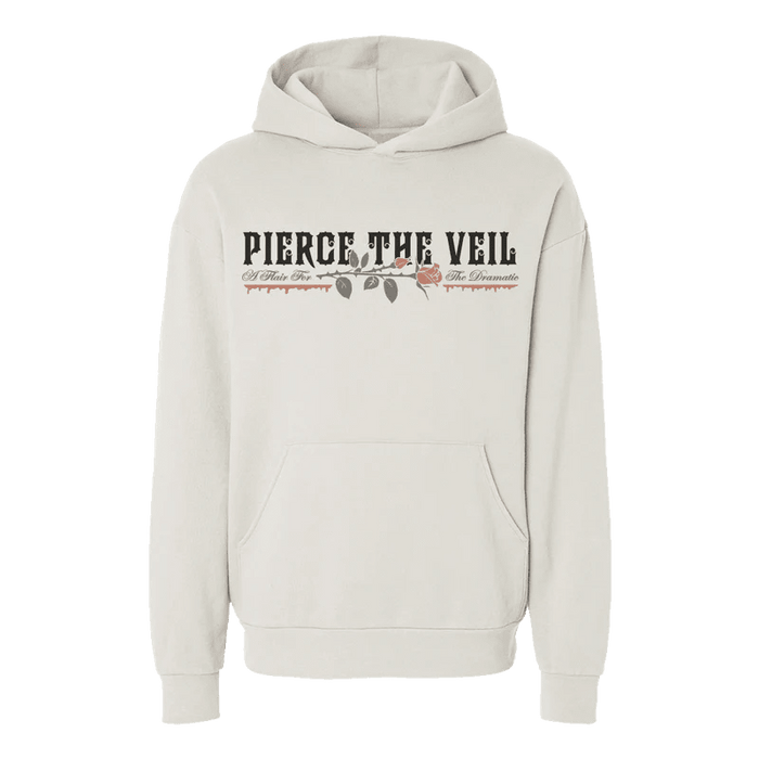Sudadera con capucha rosa de estilo dramático color marfil - Quierox - Tienda Online
