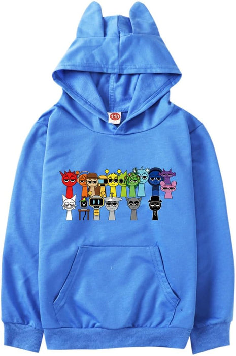 Sudadera con capucha Sprunki para niños de manga larga con orejas - Quierox - Tienda Online