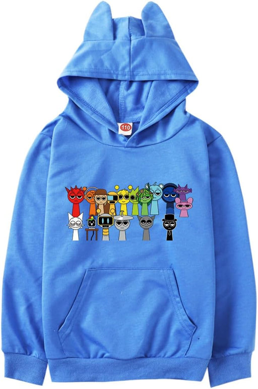 Sudadera con capucha Sprunki para niños de manga larga con orejas - Quierox - Tienda Online