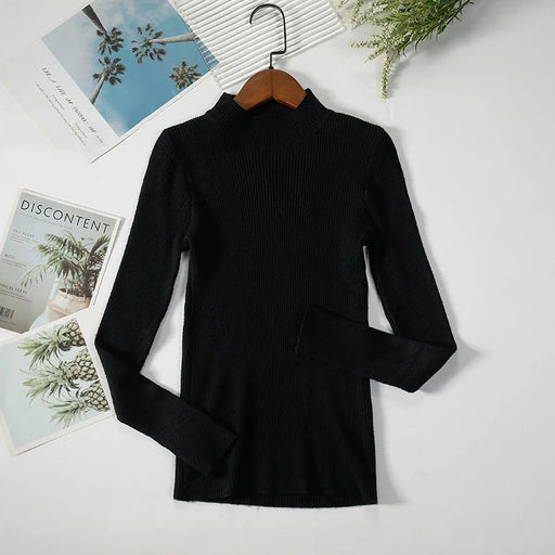 Suéter de cuello alto para mujer, jerséis suaves de punto, jerséis de Cachemira, suéteres básicos sólidos suaves - Quierox - Tienda Online