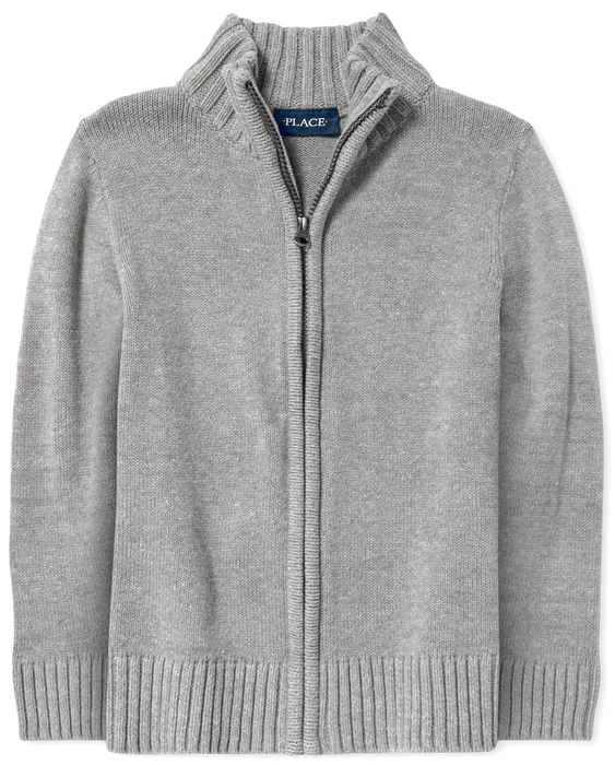 Suéter de cuello simulado con cremallera de uniforme para niños - Quierox - Tienda Online