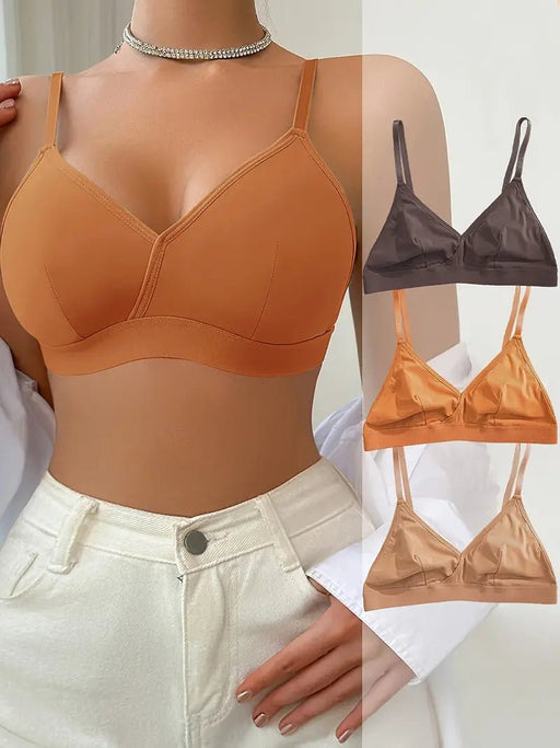 Sujetador deportivo elástico cómodo, tejido de punto de color sólido para mujer - Quierox - Tienda Online