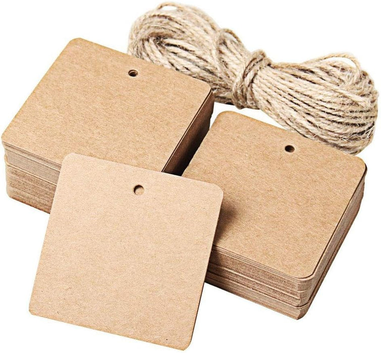 SUMAJU 100 Etiquetas de Regalo de Papel Kraft - Quierox - Tienda Online