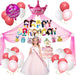 Suministros de fiesta temática de princesa rosa, decoraciones de cumpleaños para niñas - Quierox - Tienda Online