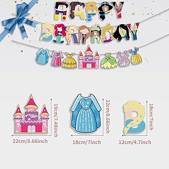 Suministros de fiesta temática de princesa rosa, decoraciones de cumpleaños para niñas - Quierox - Tienda Online