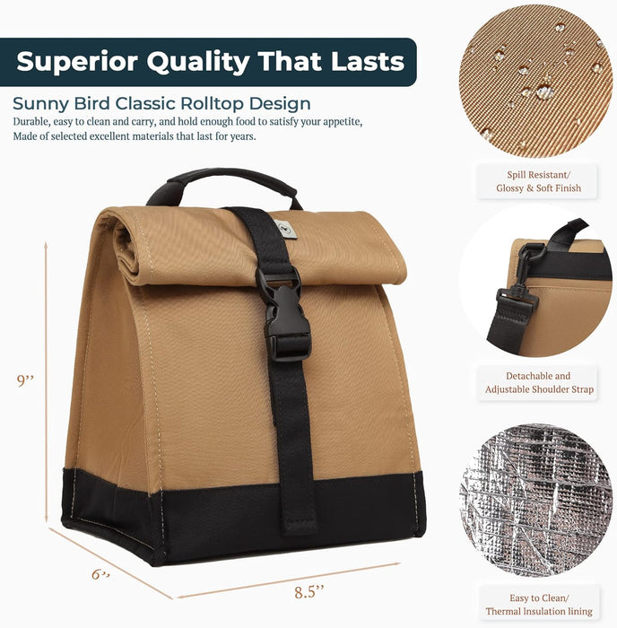 SUNNY BIRD Bolsa de almuerzo aislada con tapa enrollable - Quierox - Tienda Online