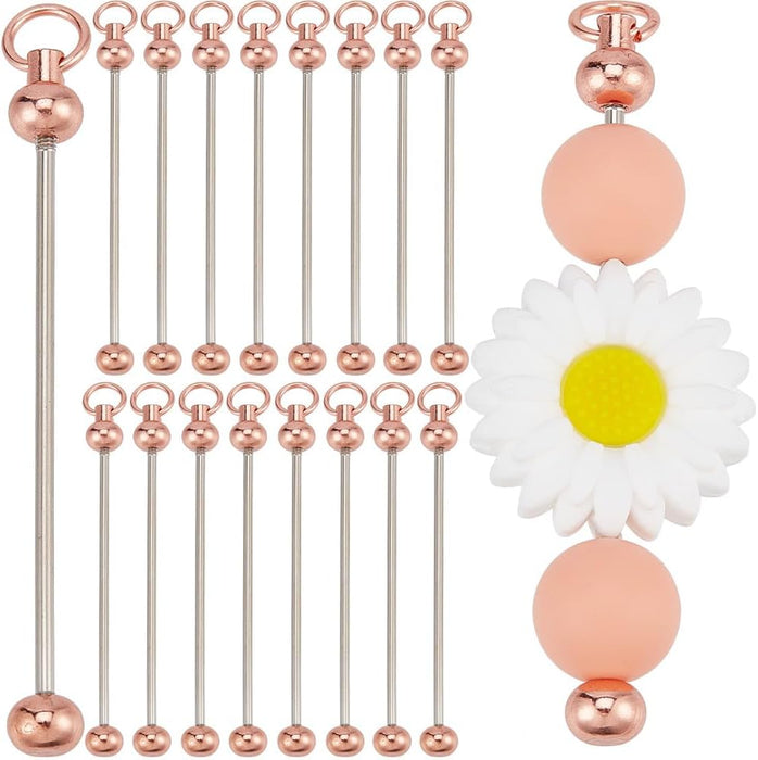 SUNNYCLUE 20 llaveros con cuentas, barras en blanco - Quierox - Tienda Online