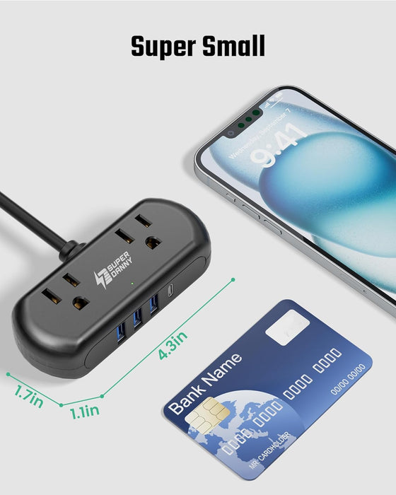 SUPERDANNY Mini Regleta de alimentación con USB - Quierox - Tienda Online