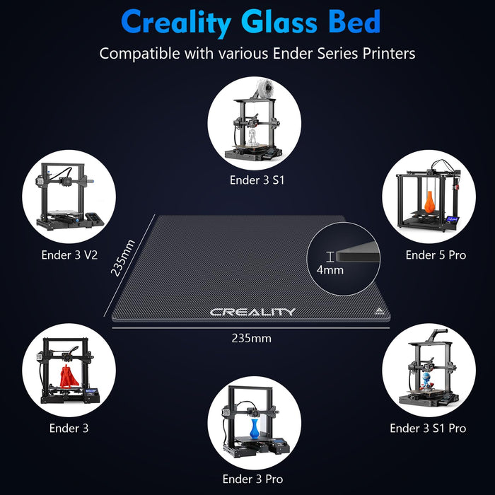 Superficie de placa de construcción de vidrio templado para impresora 3D - Quierox - Tienda Online