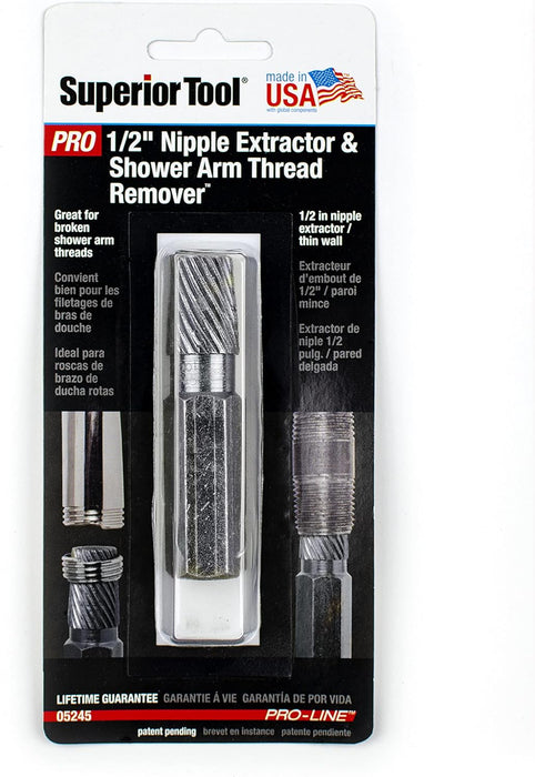 Superior Tool Brazo de ducha de 1/2" y removedor de pezones - Quierox - Tienda Online