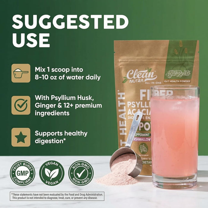 Suplemento de fibra GutResto en polvo de cáscara de psyllium probiótico salud intestinal - Quierox - Tienda Online