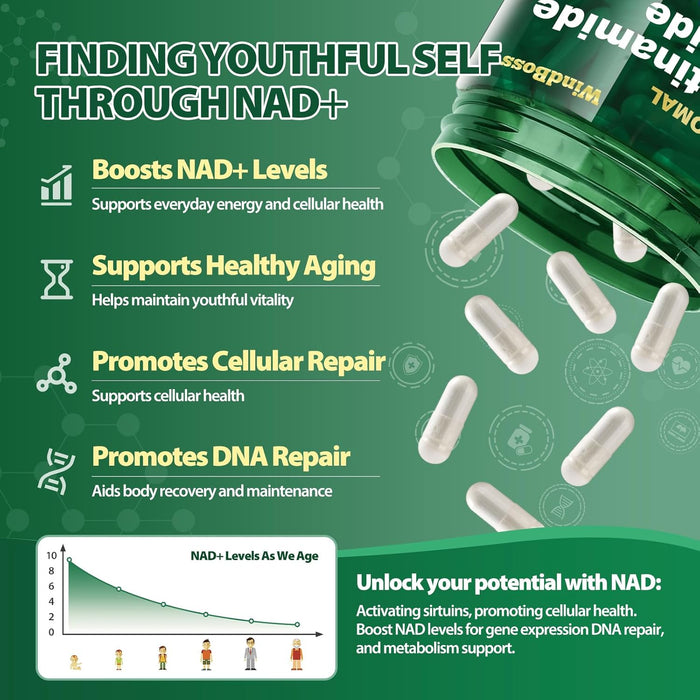 Suplemento liposomal NAD+ con ribósido de nicotinamida y resveratrol 100 cápsulas - Quierox - Tienda Online