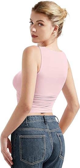 SUUKSESS Camisetas sin mangas básicas de doble forro para mujer - Quierox - Tienda Online