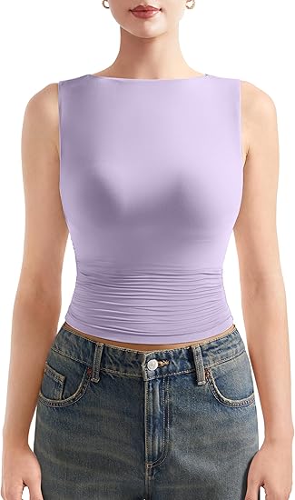 SUUKSESS Camisetas sin mangas básicas de doble forro para mujer - Quierox - Tienda Online