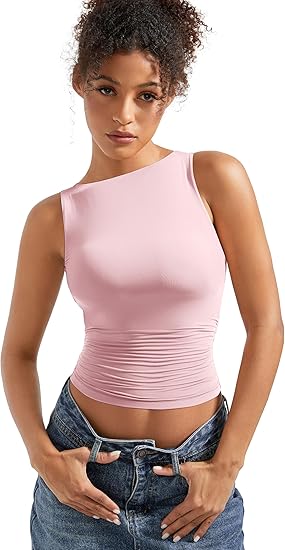 SUUKSESS Camisetas sin mangas básicas de doble forro para mujer - Quierox - Tienda Online
