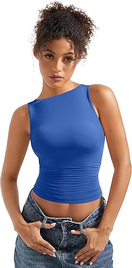 SUUKSESS Camisetas sin mangas básicas de doble forro para mujer - Quierox - Tienda Online
