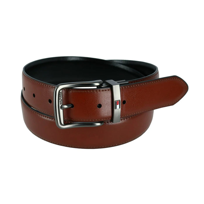 Tommy Hilfiger Cinturón reversible de piel elástica para hombre
