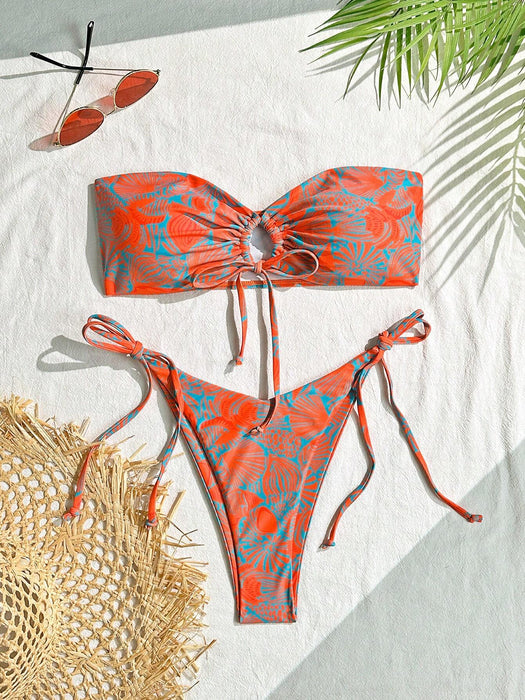 Swim Vcay Conjunto de bikini estilo bandeau de moda para mujer para playa y verano - Quierox - Tienda Online