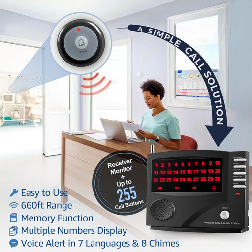 SYNLETT Sistema de llamadas inalámbricas, sistema de llamada de enfermera - Quierox - Tienda Online