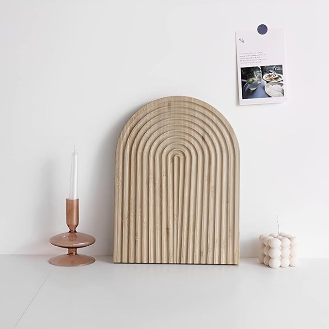 Tabla de cortar decorativa de madera, resistente y con forma de onda, ideal para cocina, hogar y regalo - Quierox - Tienda Online
