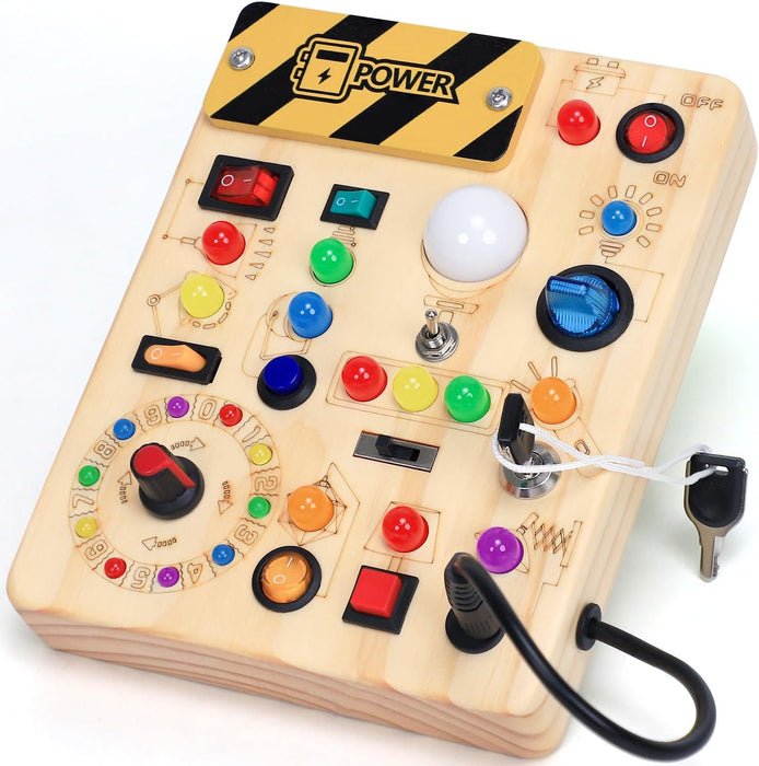 Tablero de actividades con interruptores de luz LED, juguetes Montessori para niños de 1, 2, 3 años - Quierox - Tienda Online