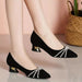 Tacones Altos para Mujer con Pedrería, Zapatos de Tacón Bajo Negros y Elegantes - Quierox - Tienda Online