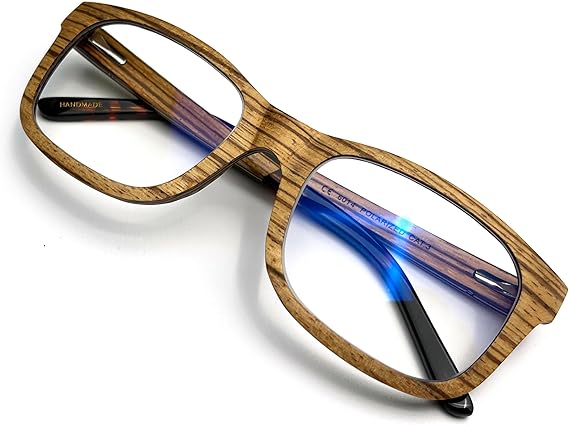 TAKEMOTO Lentes de resina real con bloqueo de luz azul de madera de tamaño XXL - Quierox - Tienda Online