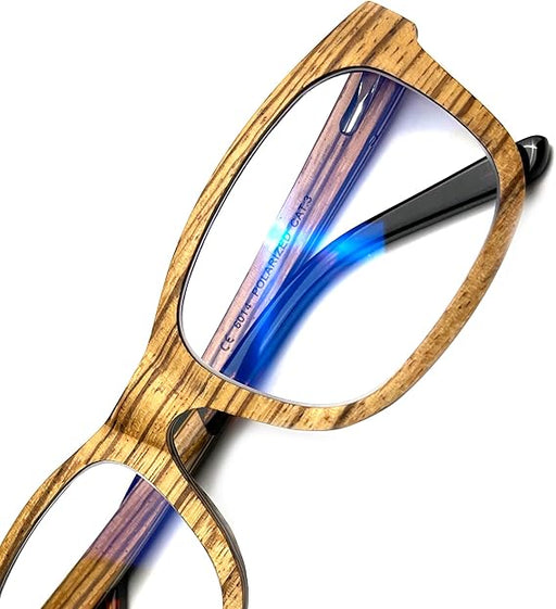 TAKEMOTO Lentes de resina real con bloqueo de luz azul de madera de tamaño XXL - Quierox - Tienda Online