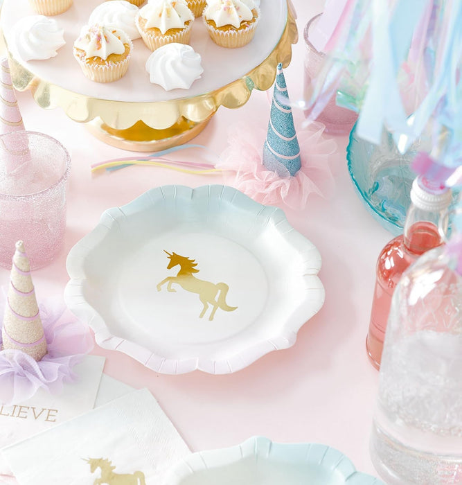 Talking Tables - Juego de 12 platos de papel para fiesta de unicornio - Quierox - Tienda Online