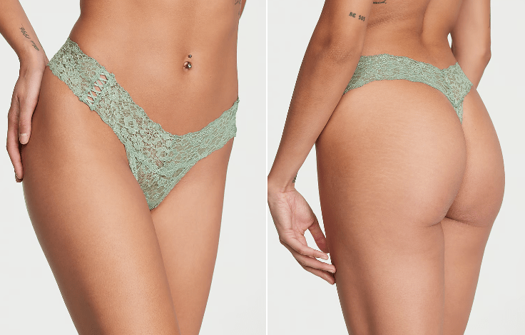 Tanga de encaje verde Victoria Secret - Quierox - Tienda Online