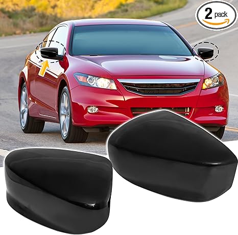 Tapas de Espejo Retrovisor Lateral de Puerta compatible con Honda Accord 2008-2013 2 Unidades, Negro - Quierox - Tienda Online