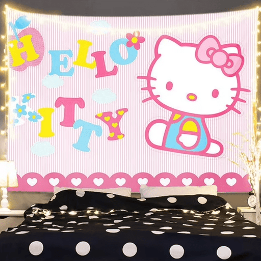 Tapiz HOEMLIN de Sanrio Hello Kitty con bonito fondo, tapiz de anime kawaii para colgar en la pared - Quierox - Tienda Online
