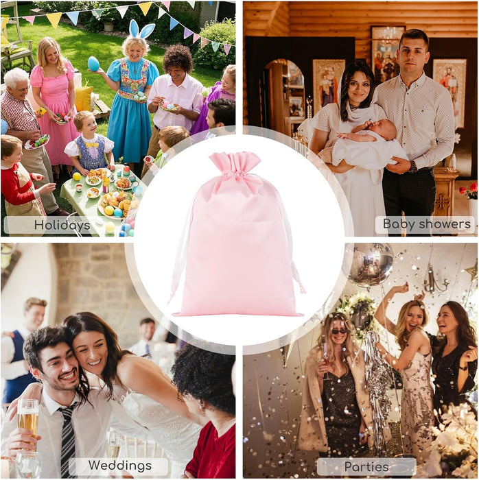 Tapleap Bolsas de regalo de tela de satén rosa, 30 piezas de 6 x 9 pulgadas con cordón, para bodas, cumpleaños, fiestas - Quierox - Tienda Online