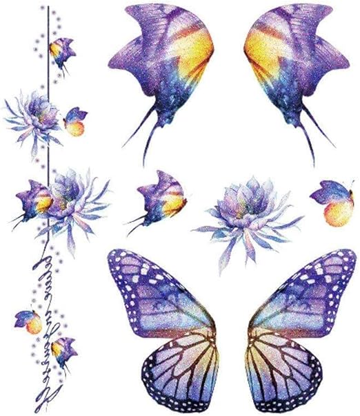 Tatuajes temporales de mariposa con purpurina - Quierox - Tienda Online